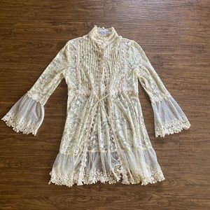 Lace button up dress